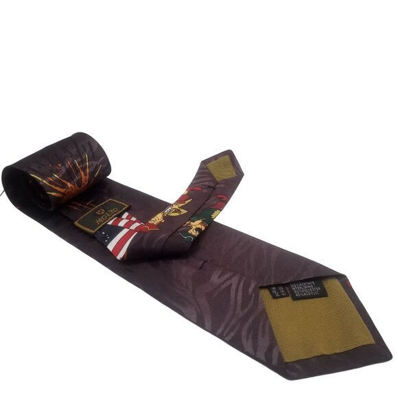 Men's Tie Molto Yogi Bear Patriotic American Flag Fireworks Design Cartoon Tie - Picture 8 of 12